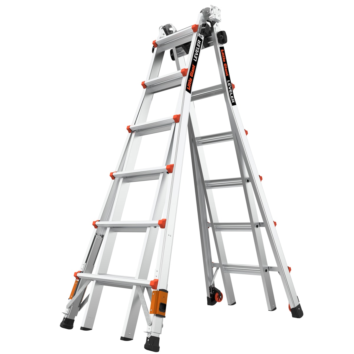 Escalera multifuncional telescópica con niveladores de patas 25.1 pies de alcance - Capacidad de carga de 300 lbs. Nivelador 2.0 M26 de Little Giant Ladders
