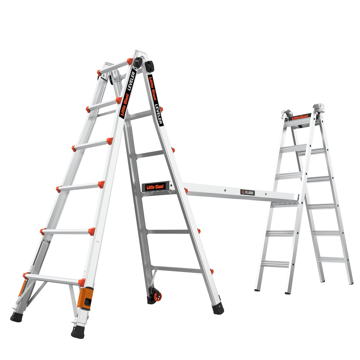 Escalera multifuncional telescópica con niveladores de patas 25.1 pies de alcance - Capacidad de carga de 300 lbs. Nivelador 2.0 M26 de Little Giant Ladders