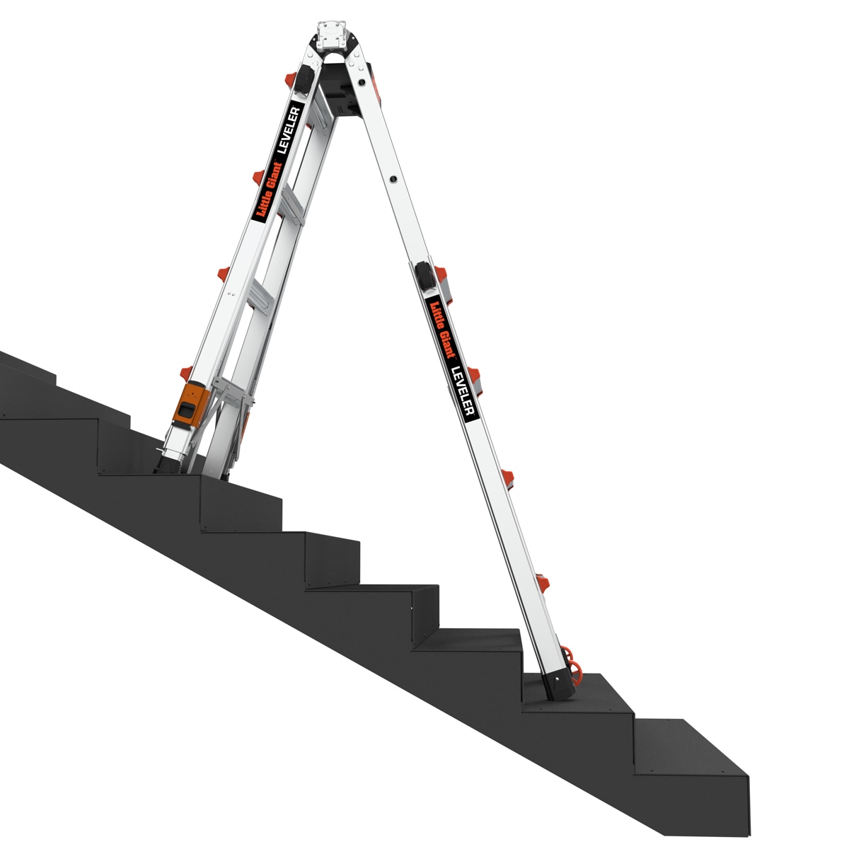 Escalera telescópica multifuncional Little Giant Ladders Leveler 2.0 M17 con niveladores de patas, alcance de 18 pies, capacidad de carga de 300 libras - Tipo 1A 16507T-803