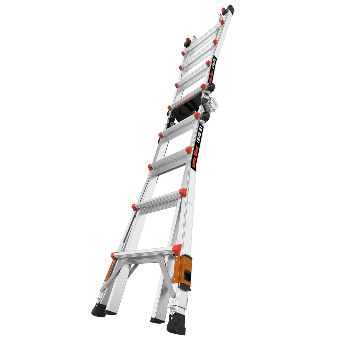 Escalera telescópica multifuncional Little Giant Ladders Leveler 2.0 M17 con niveladores de patas, alcance de 18 pies, capacidad de carga de 300 libras - Tipo 1A 16507T-803