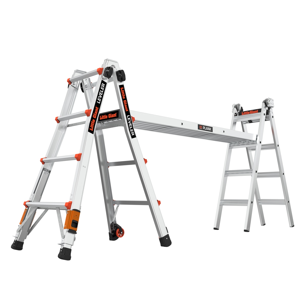 Escalera telescópica multifuncional Little Giant Ladders Leveler 2.0 M17 con niveladores de patas, alcance de 18 pies, capacidad de carga de 300 libras - Tipo 1A 16507T-803
