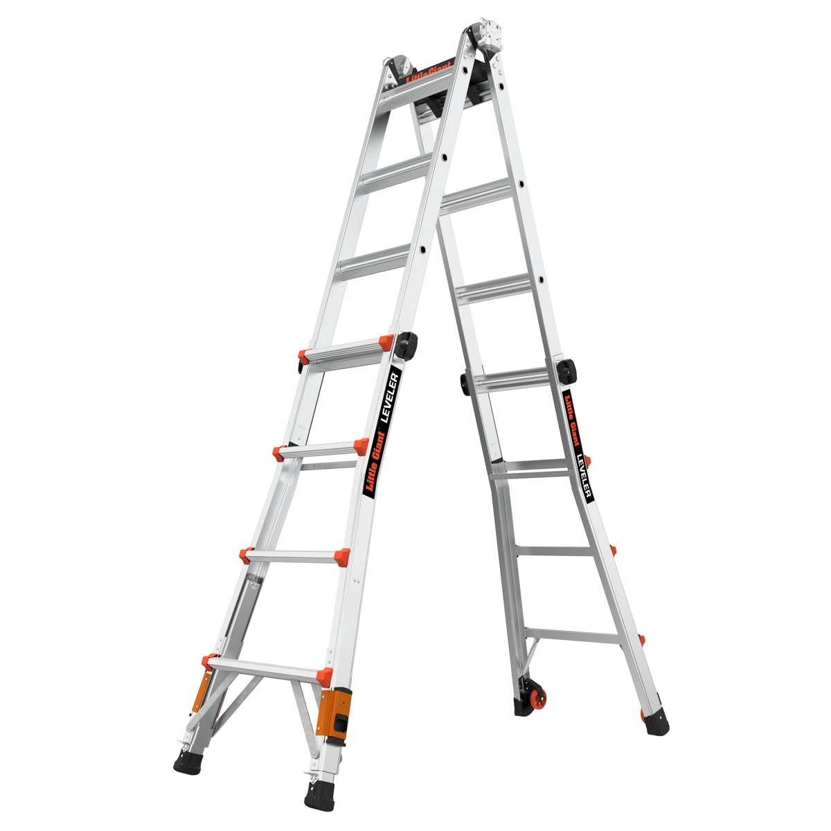 Escalera telescópica multifuncional Little Giant Ladders Leveler 2.0 M17 con niveladores de patas, alcance de 18 pies, capacidad de carga de 300 libras - Tipo 1A 16507T-803