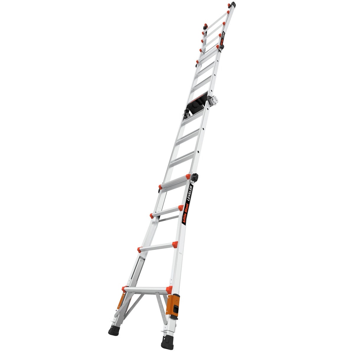 Escalera telescópica multifuncional Little Giant Ladders Leveler 2.0 M17 con niveladores de patas, alcance de 18 pies, capacidad de carga de 300 libras - Tipo 1A 16507T-803