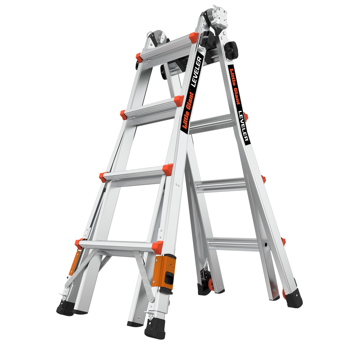 Escalera telescópica multifuncional Little Giant Ladders Leveler 2.0 M17 con niveladores de patas, alcance de 18 pies, capacidad de carga de 300 libras - Tipo 1A 16507T-803