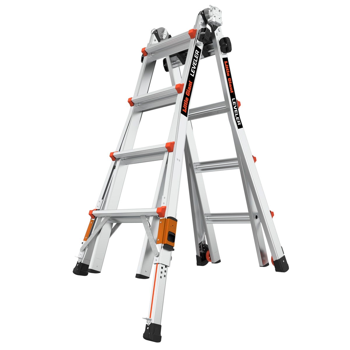 Escalera telescópica multifuncional Little Giant Ladders Leveler 2.0 M17 con niveladores de patas, alcance de 18 pies, capacidad de carga de 300 libras - Tipo 1A 16507T-803