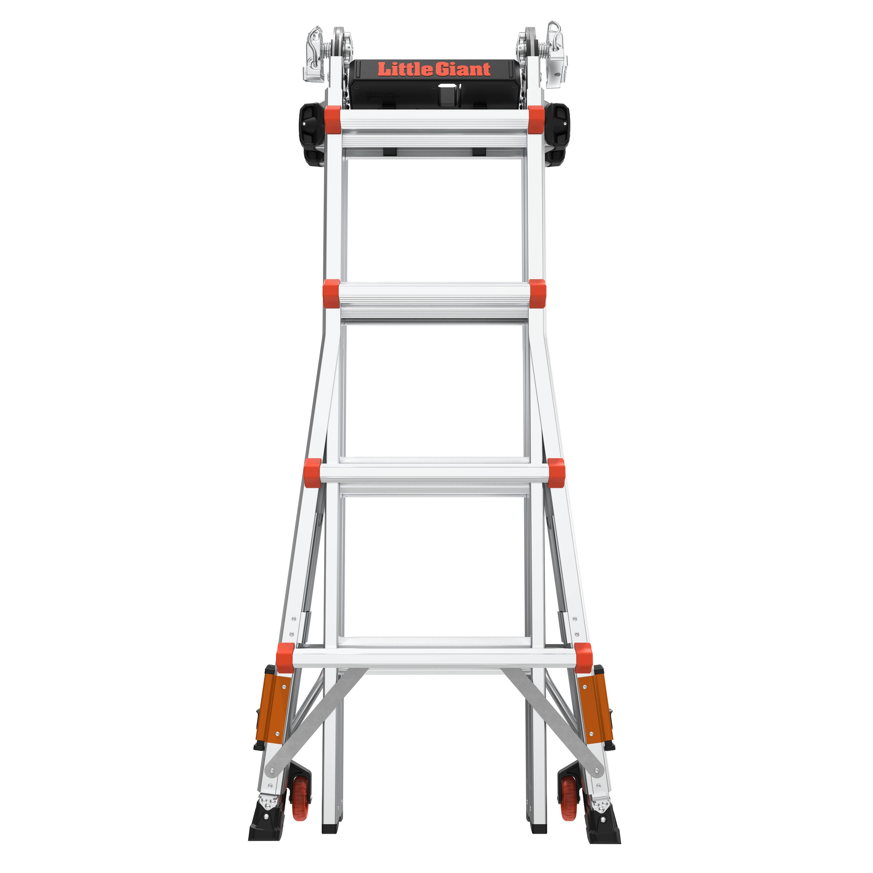 Escalera telescópica multifuncional Little Giant Ladders Leveler 2.0 M17 con niveladores de patas, alcance de 18 pies, capacidad de carga de 300 libras - Tipo 1A 16507T-803