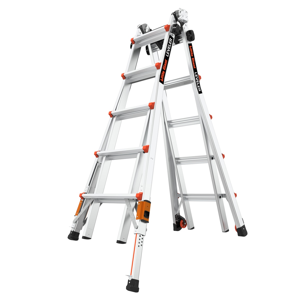 Escalera multifuncional telescópica con patas niveladoras Little Giant Leveler 2.0 M22 - Alcance de 22 pies y capacidad de carga de 300 libras.