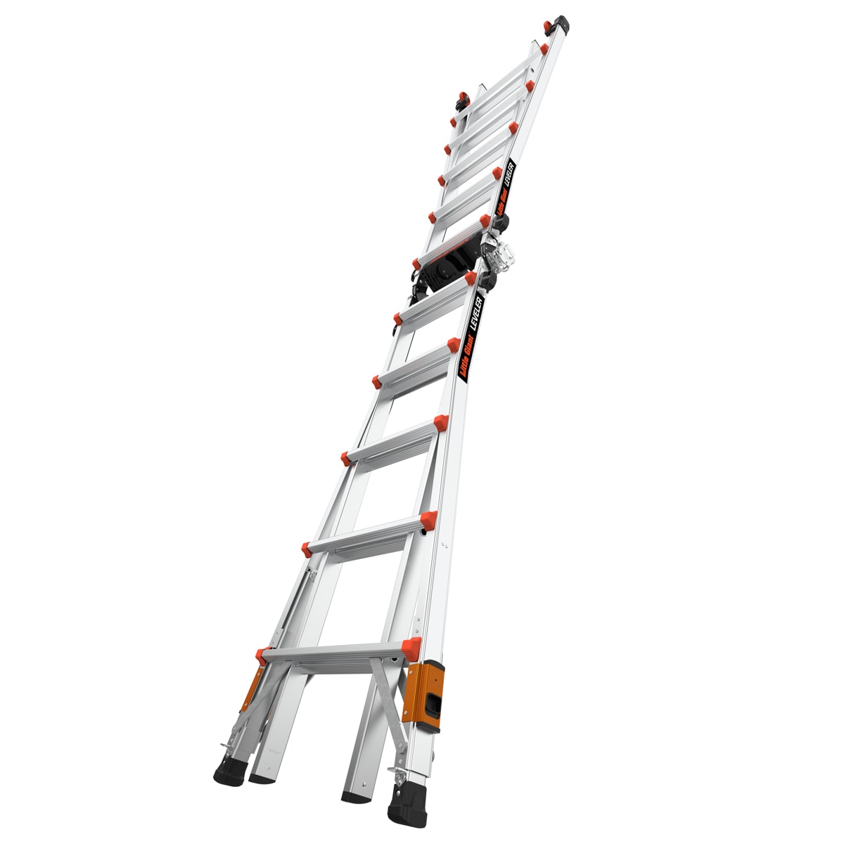 Escalera multifuncional telescópica con patas niveladoras Little Giant Leveler 2.0 M22 - Alcance de 22 pies y capacidad de carga de 300 libras.