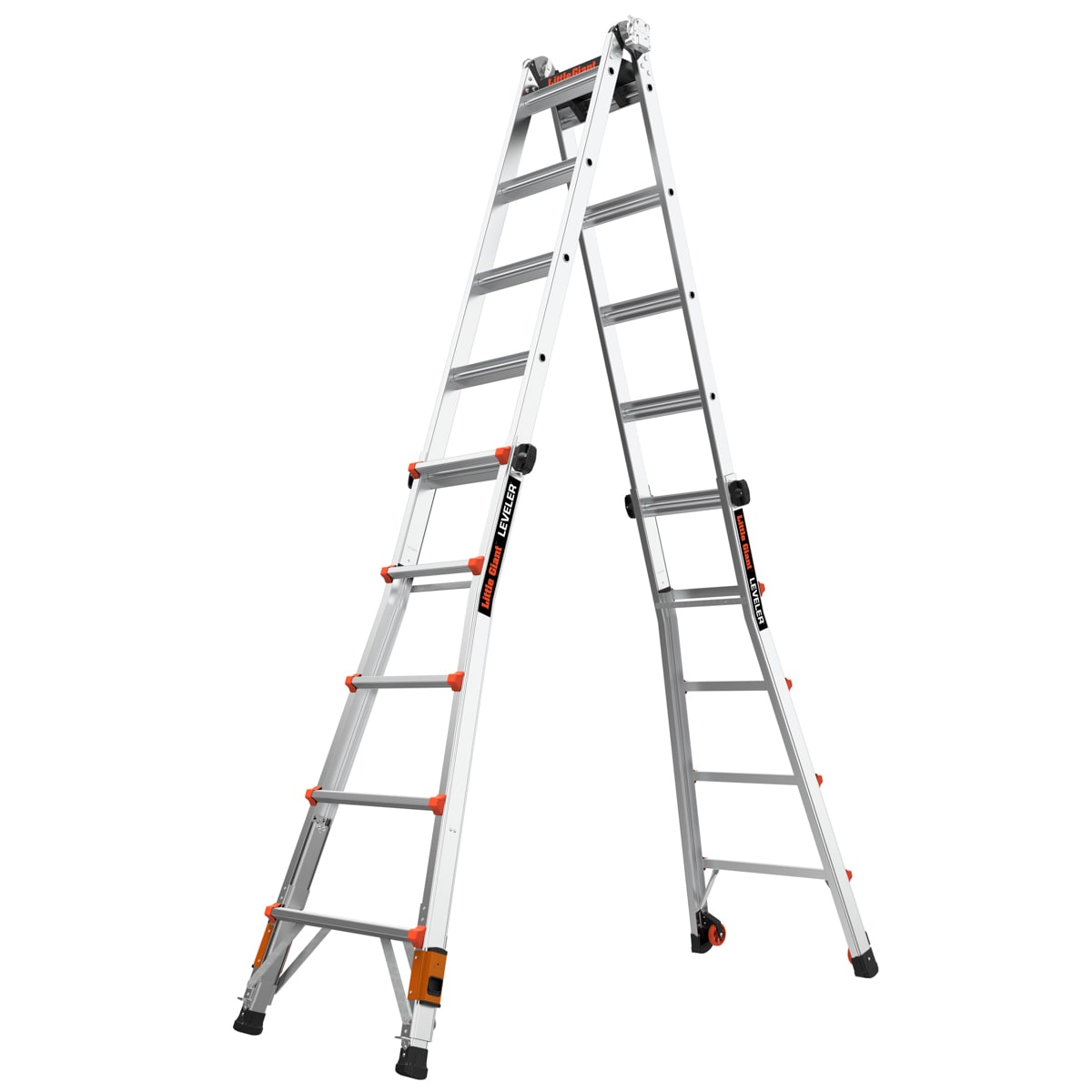 Escalera multifuncional telescópica con patas niveladoras Little Giant Leveler 2.0 M22 - Alcance de 22 pies y capacidad de carga de 300 libras.
