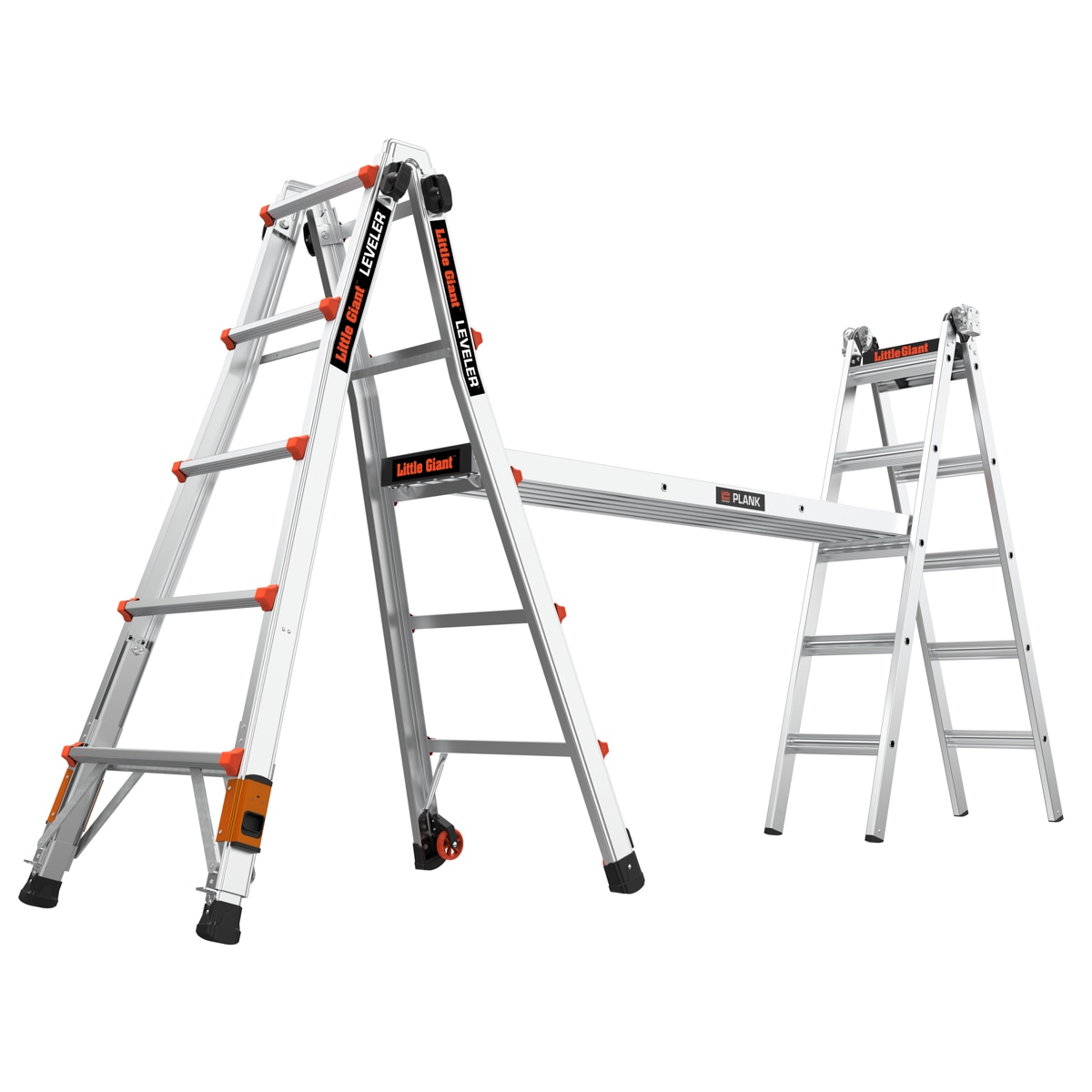 Escalera multifuncional telescópica con patas niveladoras Little Giant Leveler 2.0 M22 - Alcance de 22 pies y capacidad de carga de 300 libras.