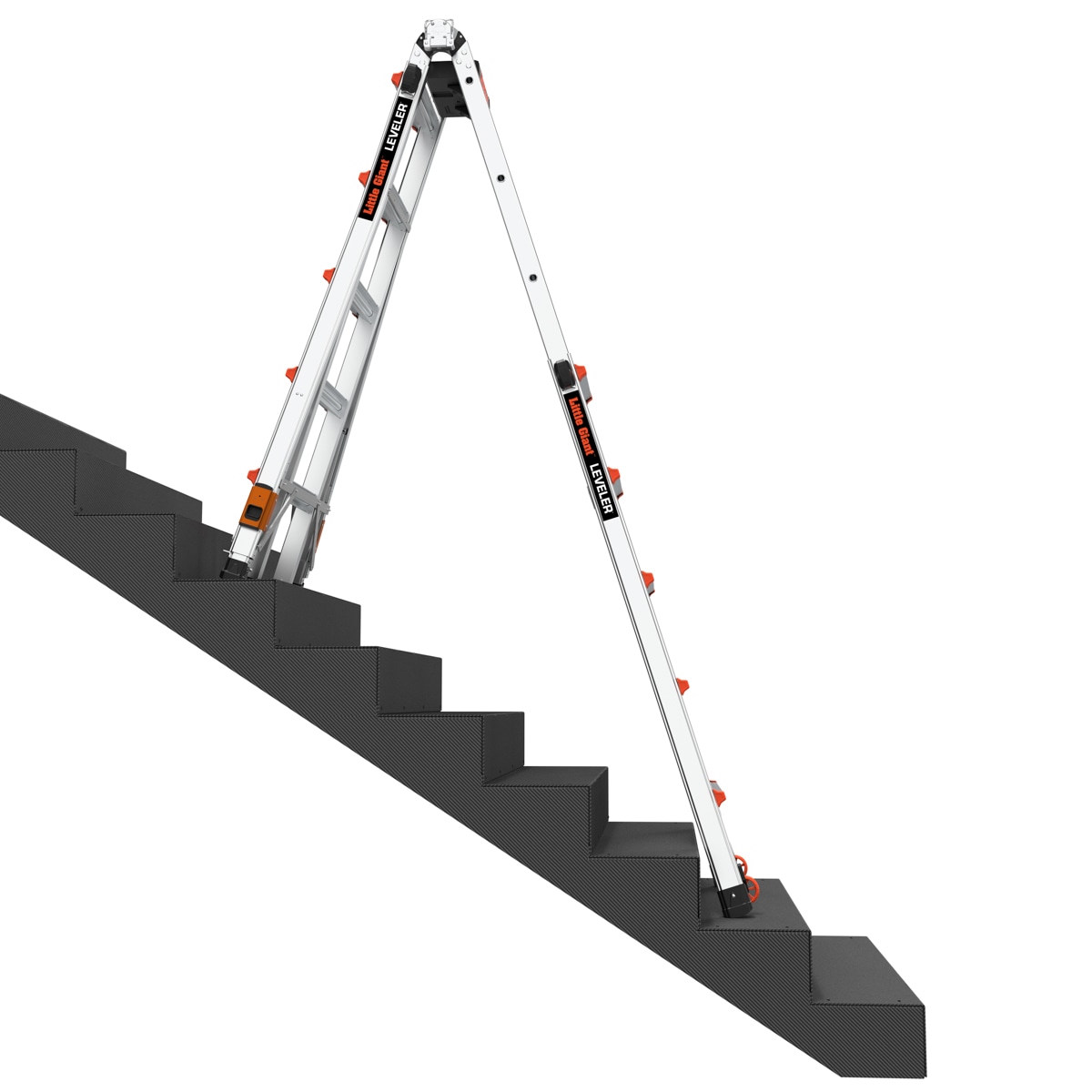 Escalera multifuncional telescópica con patas niveladoras Little Giant Leveler 2.0 M22 - Alcance de 22 pies y capacidad de carga de 300 libras.