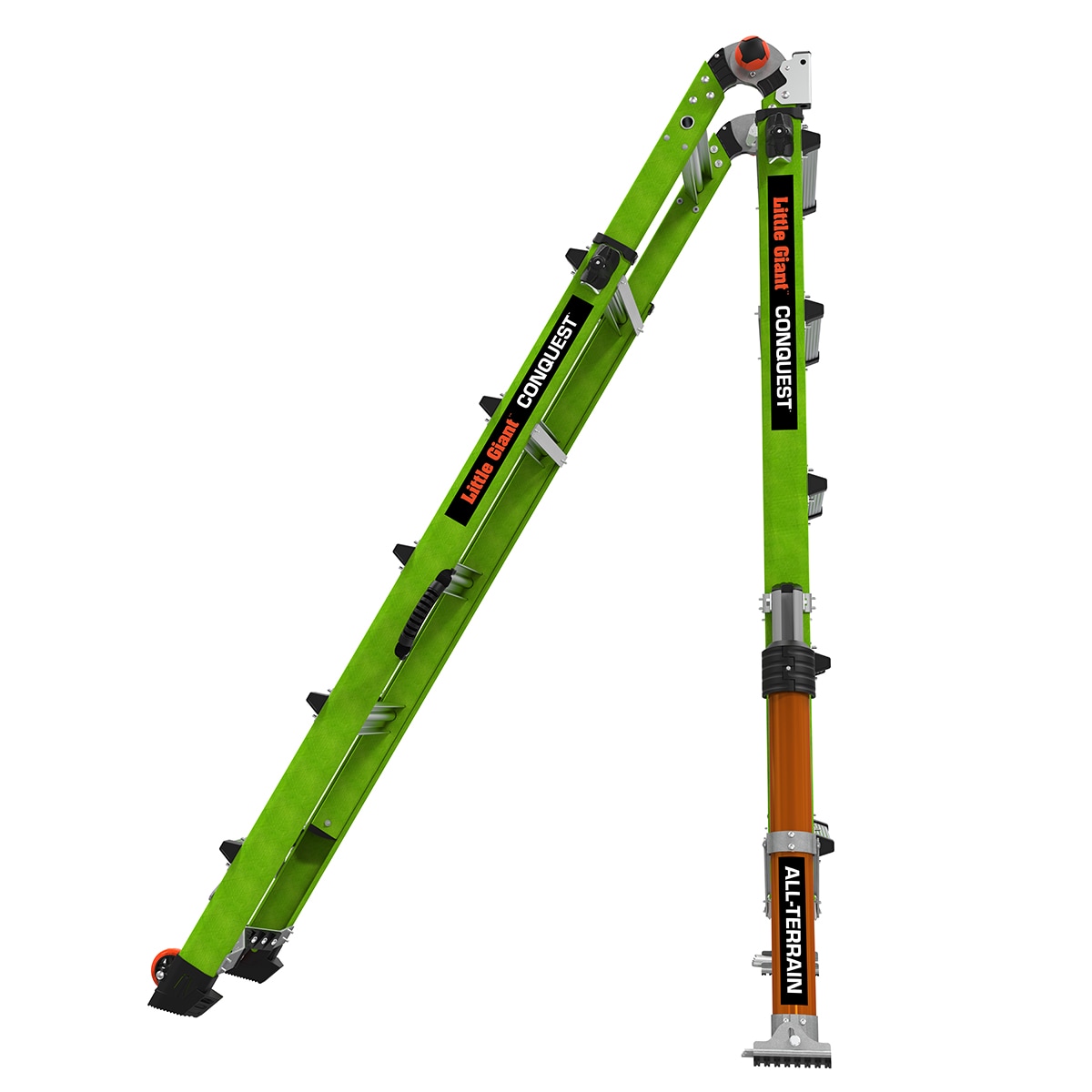 Escalera Multi-Posición Telescópica Todo Terreno Conquest de Little Giant Ladders, Alcance de 22 Pies Tipo 1A - Capacidad de Carga de 136 kg.