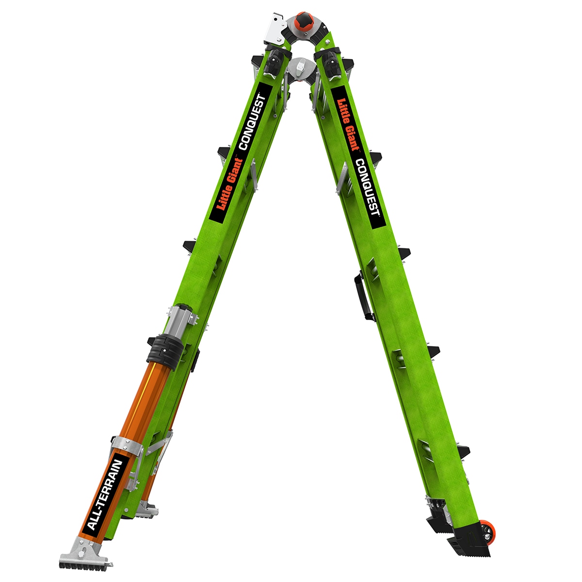Escalera Multi-Posición Telescópica Todo Terreno Conquest de Little Giant Ladders, Alcance de 22 Pies Tipo 1A - Capacidad de Carga de 136 kg.