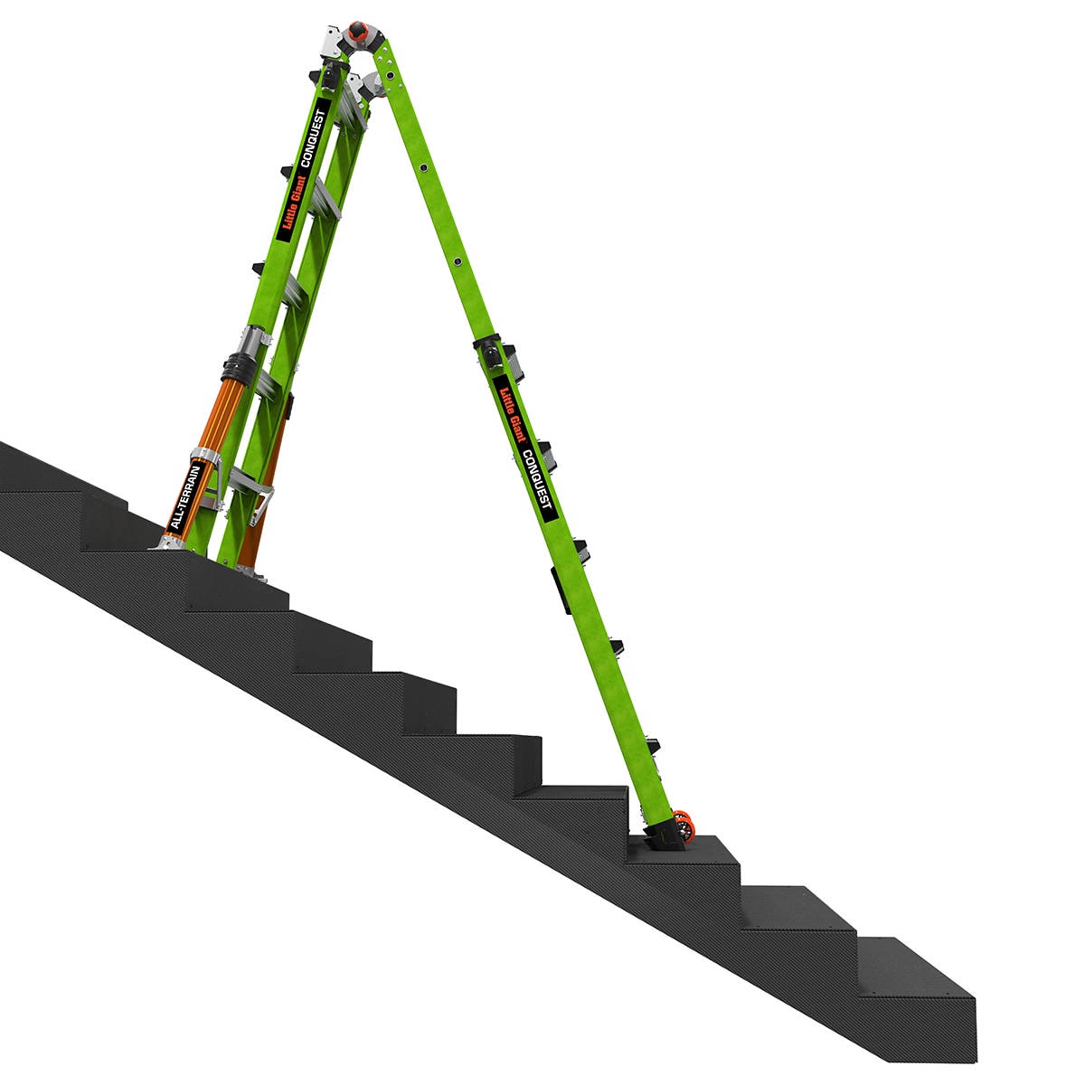Escalera Multi-Posición Telescópica Todo Terreno Conquest de Little Giant Ladders, Alcance de 22 Pies Tipo 1A - Capacidad de Carga de 136 kg.