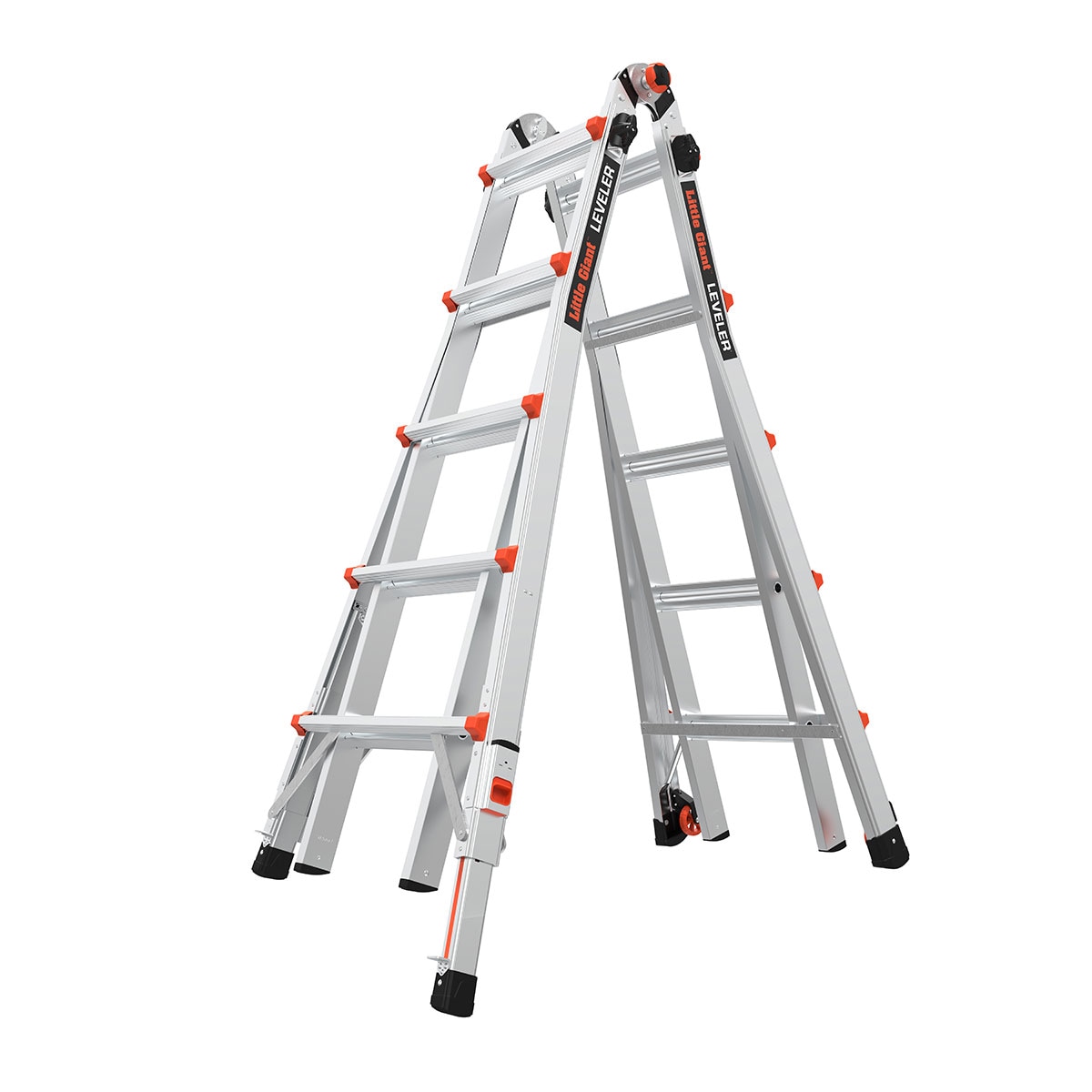 Escalera de Posiciones Múltiples Telescópica con Niveladores de Pata Tipo 1AA - Capacidad de Carga de 375 lbs. Alcanza hasta 22.0 pies - Modelo Leveler M22 de Little Giant Ladders 16622-801.