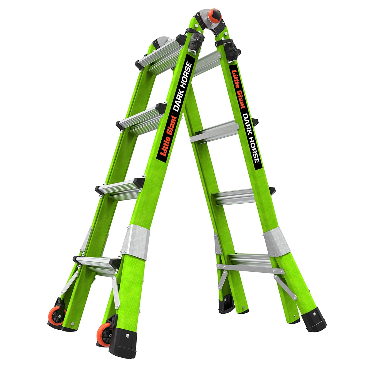 Escalera telescópica Dark Horse 2.0 M17 de Little Giant Ladders con alcance de 18 pies y capacidad de carga de 300 libras, tipo 1A de múltiples posiciones.