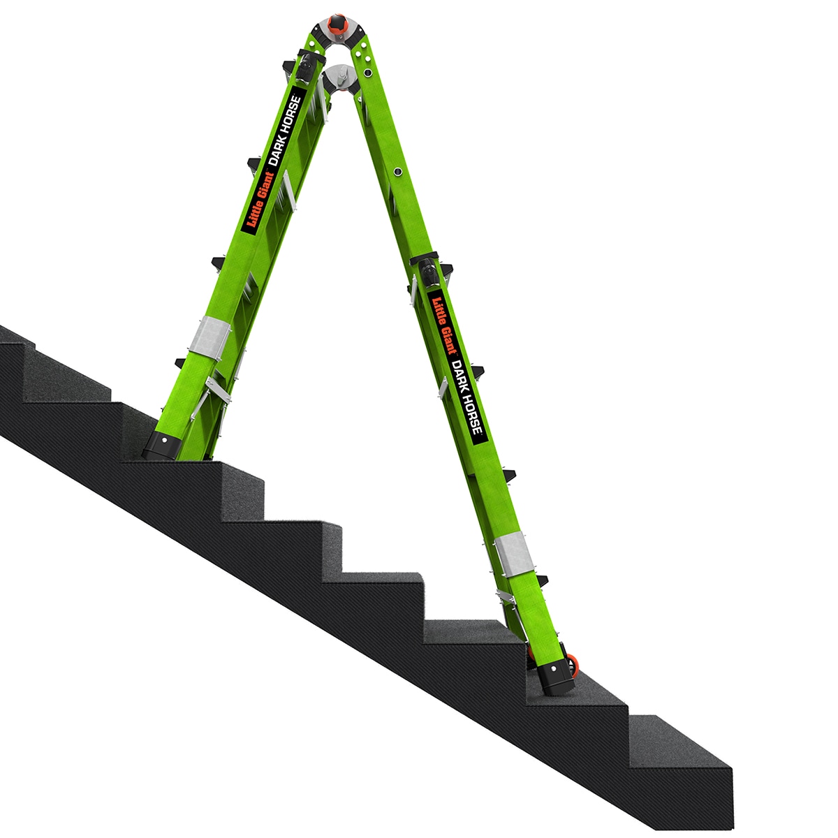 Escalera telescópica Dark Horse 2.0 M17 de Little Giant Ladders con alcance de 18 pies y capacidad de carga de 300 libras, tipo 1A de múltiples posiciones.