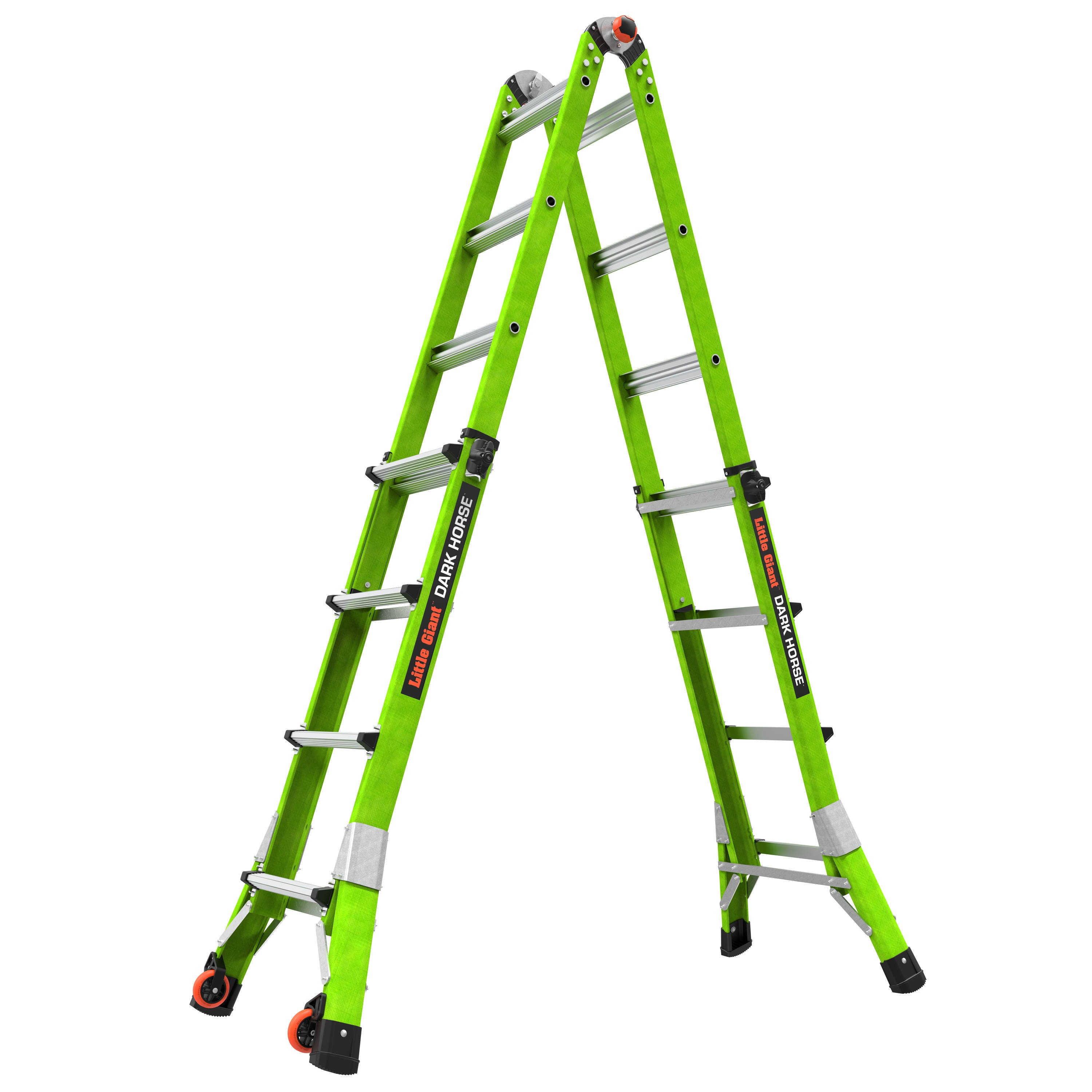 Escalera telescópica Dark Horse 2.0 M17 de Little Giant Ladders con alcance de 18 pies y capacidad de carga de 300 libras, tipo 1A de múltiples posiciones.