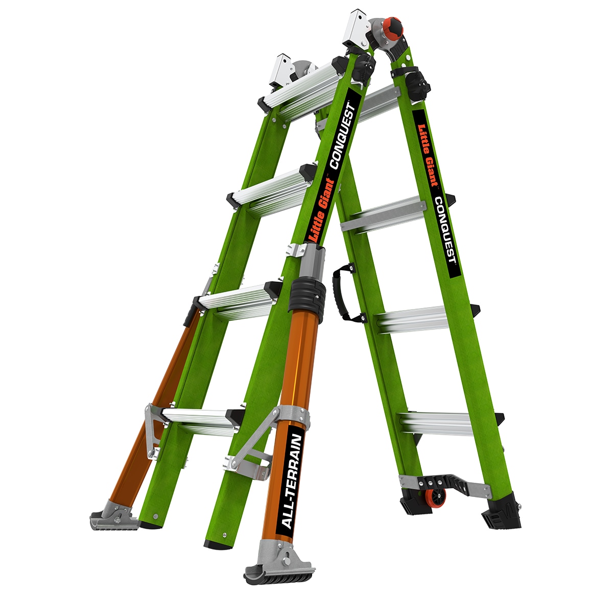 Escalera multiusos telescópica tipo 1A Little Giant Ladders Conquest Todo Terreno de 18.1 pies de alcance - Capacidad de carga de 300 libras 17107-001
