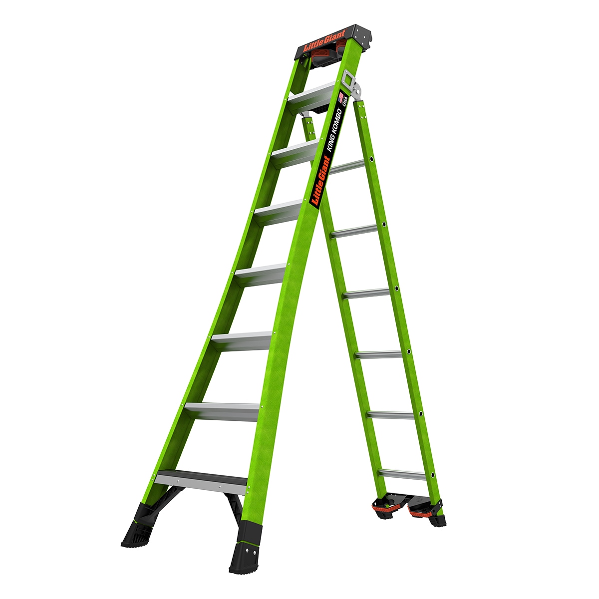 Escalera multifuncional King Kombo 2.0 de Little Giant Ladders, alcance de 17.2 pies tipo 1AA - Capacidad de carga de 375 lbs. 13908-071.