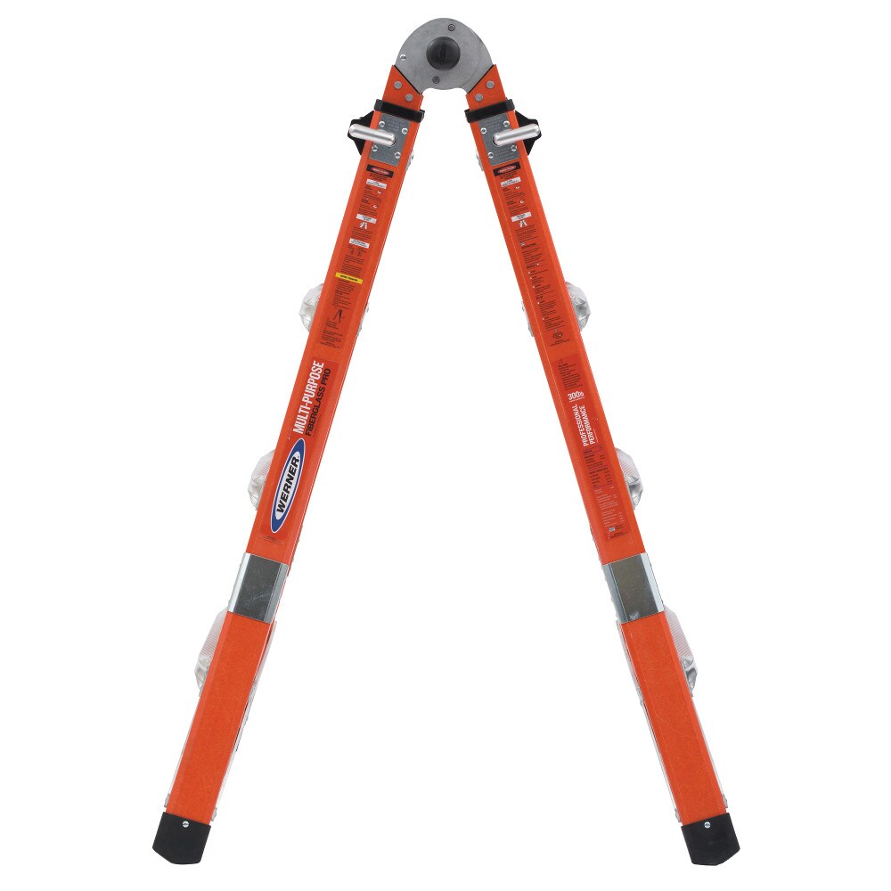 Escalera telescópica multi posición con alcance de 18 pies y capacidad de carga de 300 lbs. Werner FMT Pro 5 en 1 Tipo 1A.