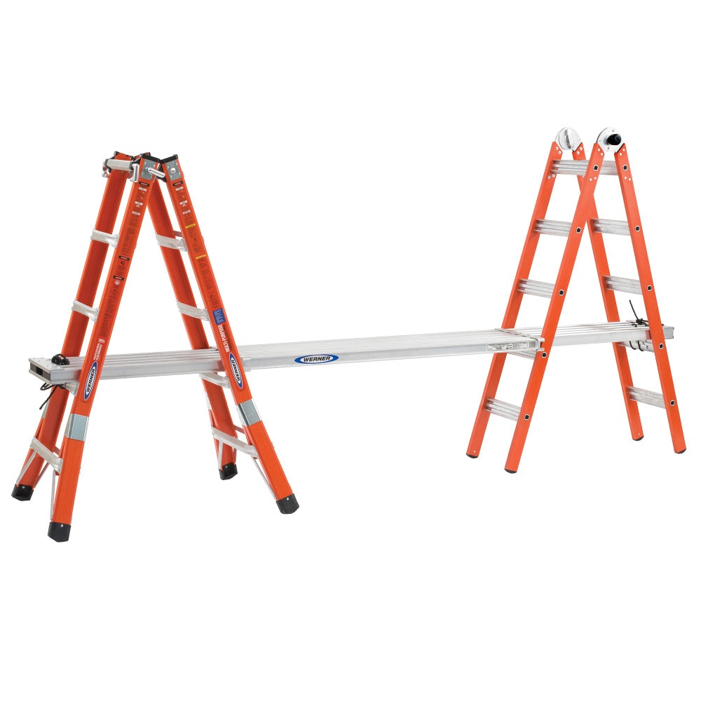 Escalera telescópica multi-posición Werner FMT Pro 5 en 1 de alcance de 22 pies - Tipo 1A con capacidad de carga de 300 lbs.