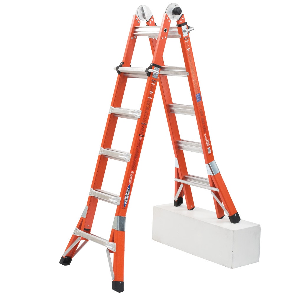 Escalera telescópica multi-posición Werner FMT Pro 5 en 1 de alcance de 22 pies - Tipo 1A con capacidad de carga de 300 lbs.