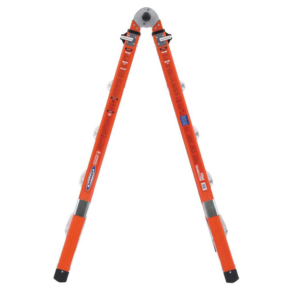 Escalera telescópica multi-posición Werner FMT Pro 5 en 1 de alcance de 22 pies - Tipo 1A con capacidad de carga de 300 lbs.