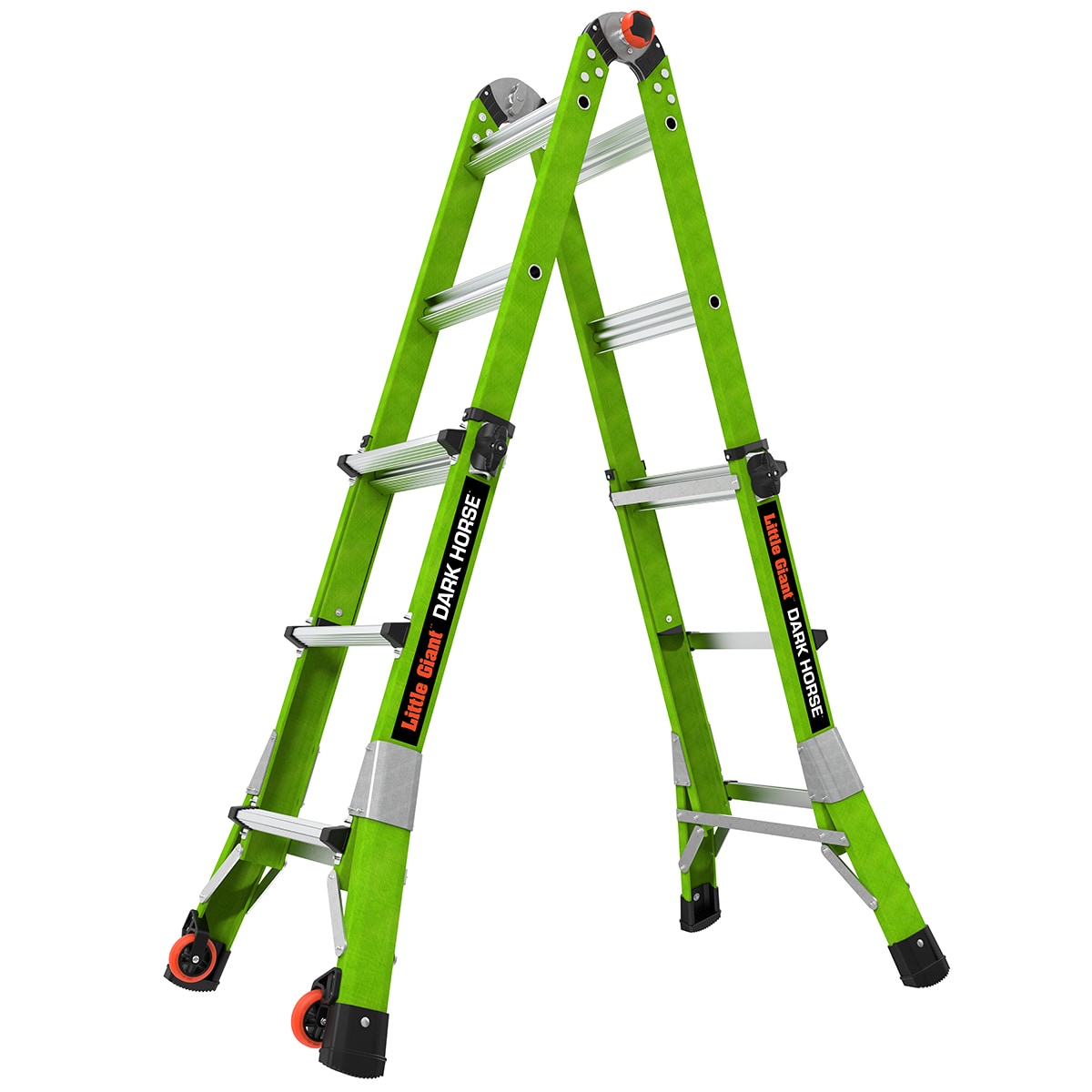 Escalera telescópica multi-posición Little Giant Ladders Dark Horse 2.0 M13 con alcance de 13 pies - capacidad de carga de 300 libras.