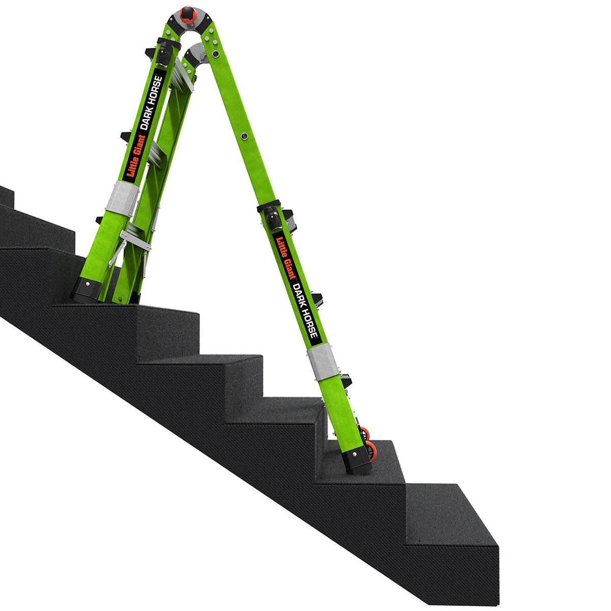 Escalera telescópica multi-posición Little Giant Ladders Dark Horse 2.0 M13 con alcance de 13 pies - capacidad de carga de 300 libras.