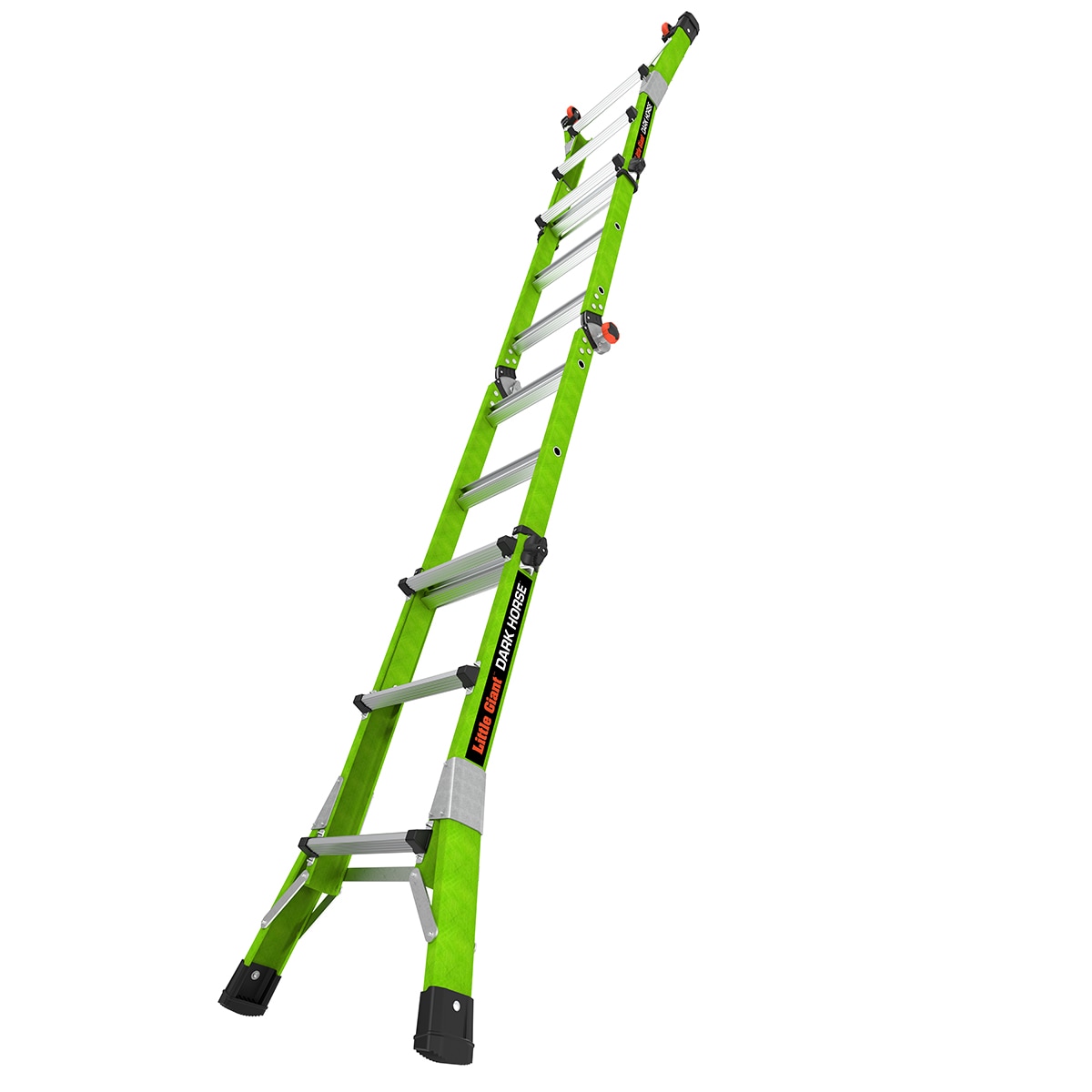 Escalera telescópica multi-posición Little Giant Ladders Dark Horse 2.0 M13 con alcance de 13 pies - capacidad de carga de 300 libras.