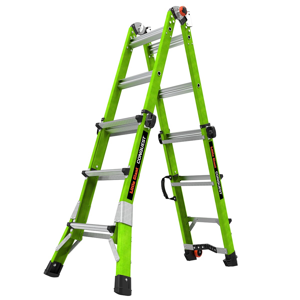 Escalera telescópica multi-posición de 14.3 pies de alcance Tipo 1AA - Capacidad de carga de 375 libras - Conquest de Little Giant Ladders