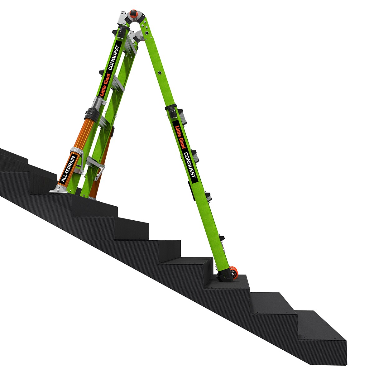 Escalera telescópica multi-posición de 14.3 pies de alcance Tipo 1AA - Capacidad de carga de 375 libras - Conquest de Little Giant Ladders