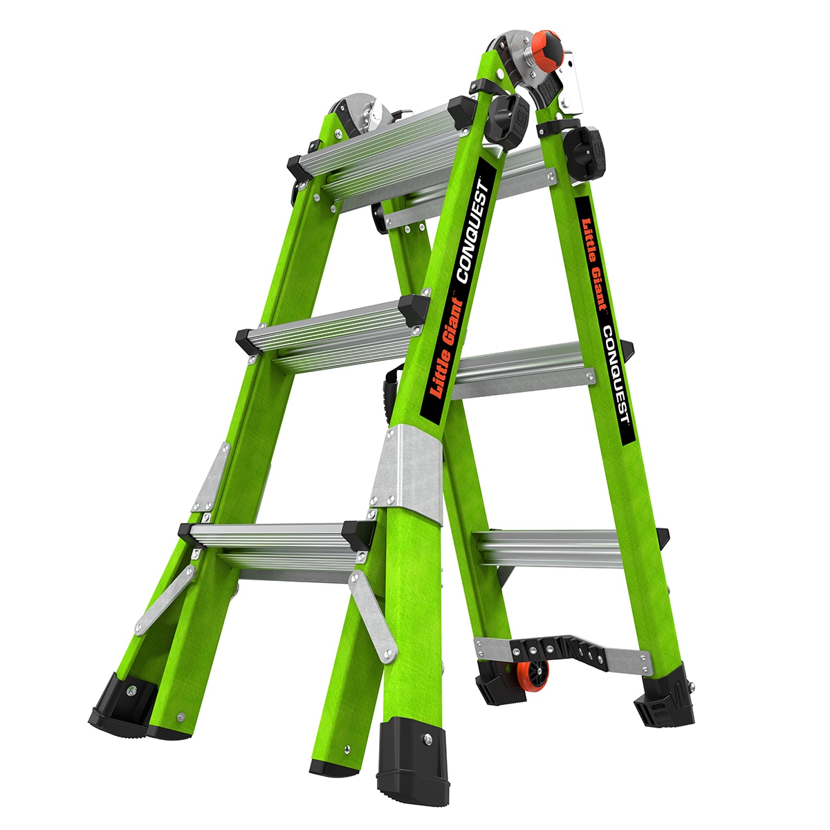 Escalera telescópica multi-posición de 14.3 pies de alcance Tipo 1AA - Capacidad de carga de 375 libras - Conquest de Little Giant Ladders