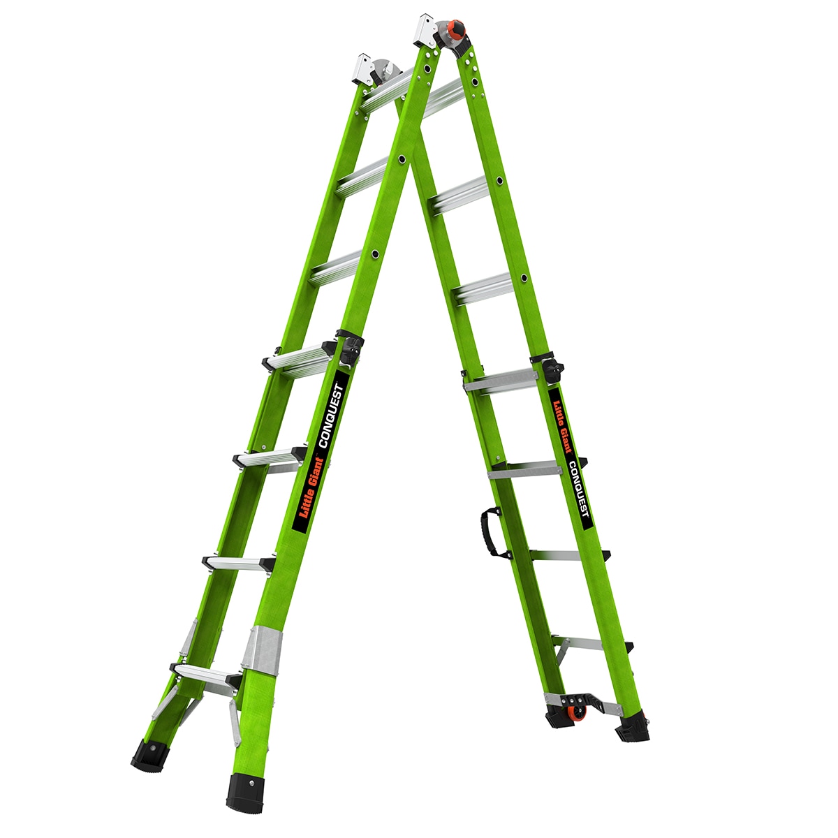 Escalera telescópica multi-posición Little Giant Ladders Conquest 18.1 pies - Tipo 1A, capacidad de carga de 300 libras.