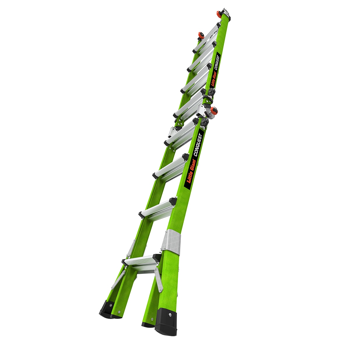 Escalera telescópica multi-posición Little Giant Ladders Conquest 18.1 pies - Tipo 1A, capacidad de carga de 300 libras.