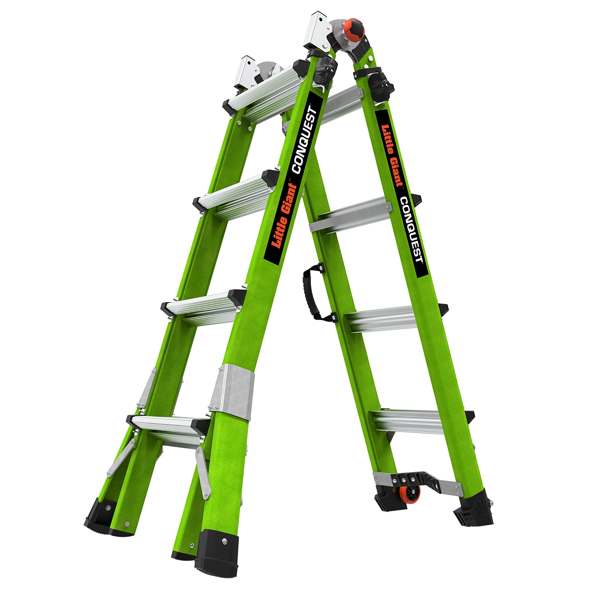 Escalera telescópica multi-posición Little Giant Ladders Conquest 18.1 pies - Tipo 1A, capacidad de carga de 300 libras.