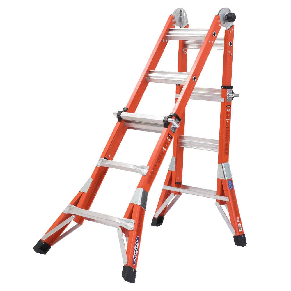 Escalera telescópica multiusos Werner FMT Pro 5 en 1 con alcance de 14.25 pies y capacidad de carga de 300 libras - Tipo 1A