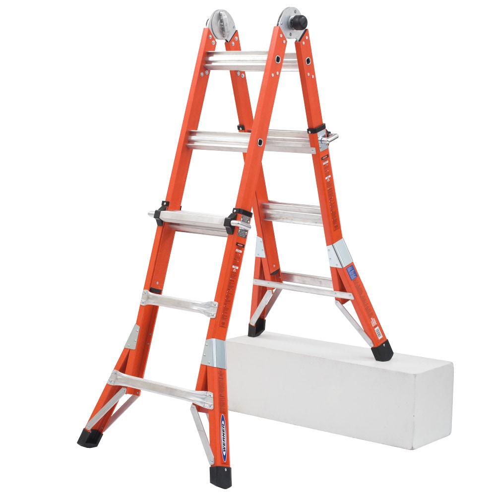 Escalera telescópica multiusos Werner FMT Pro 5 en 1 con alcance de 14.25 pies y capacidad de carga de 300 libras - Tipo 1A