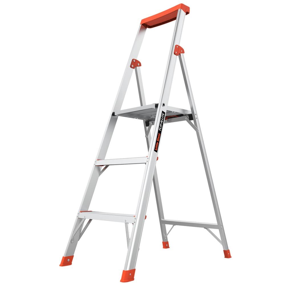 Escalera plataforma Little Giant Ladders Flip-N-Lite M5 de 5 pies (altura de alcance de 9.3 pies) de aluminio Tipo 1A - Capacidad de carga de 300 libras 15273-001