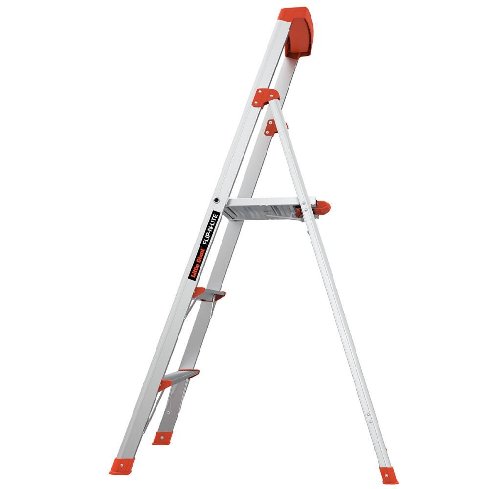 Escalera plataforma Little Giant Ladders Flip-N-Lite M5 de 5 pies (altura de alcance de 9.3 pies) de aluminio Tipo 1A - Capacidad de carga de 300 libras 15273-001