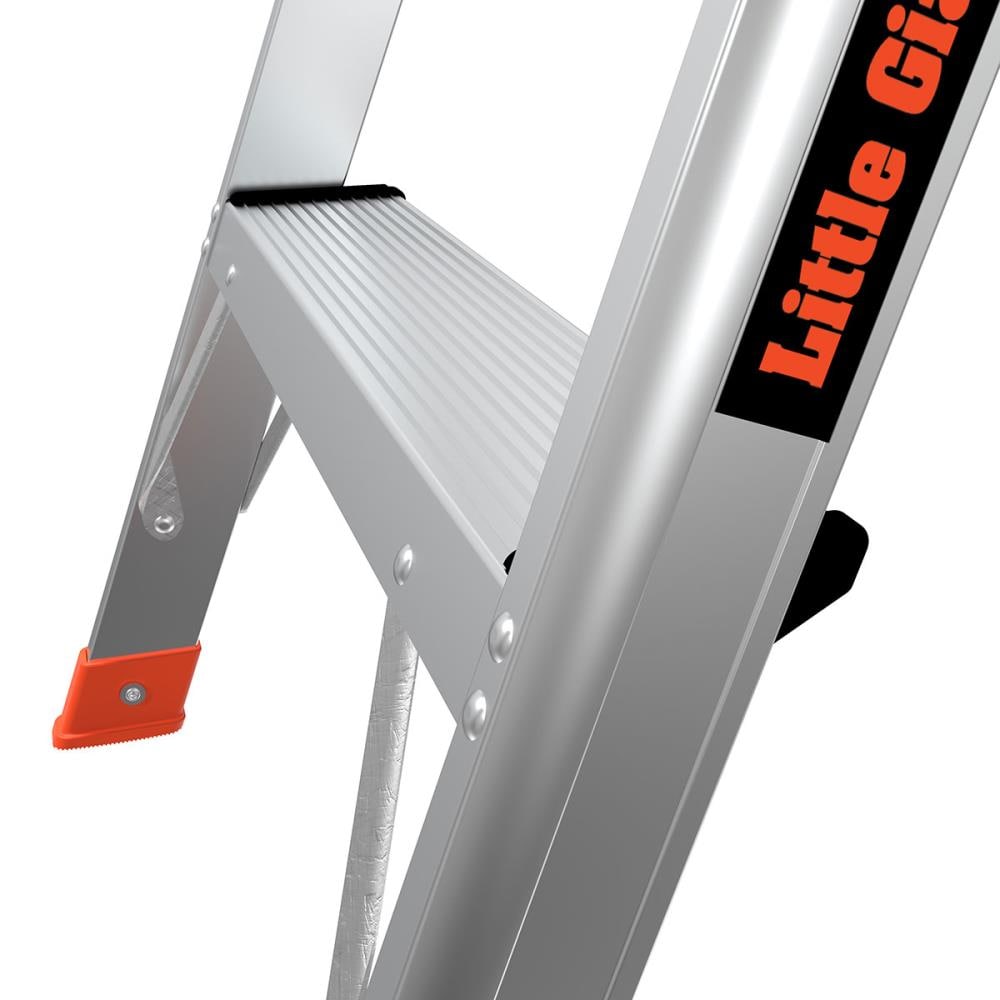 Escalera de plataforma tipo 1A de aluminio de 4 pies (8.3 pies de altura alcanzable) Flip-N-Lite M4 de Little Giant Ladders con capacidad de carga de 300 lbs.