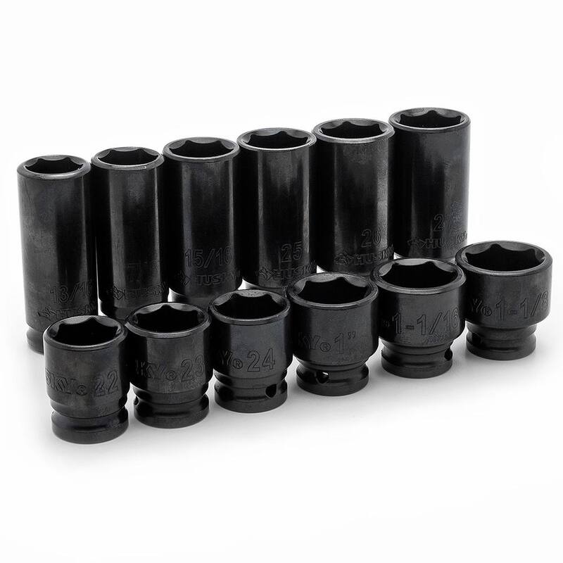Juego de llaves de impacto SAE/Métricas de 1/2 pulgadas con adaptadores de impacto (70 piezas) - H70IMPSADPT