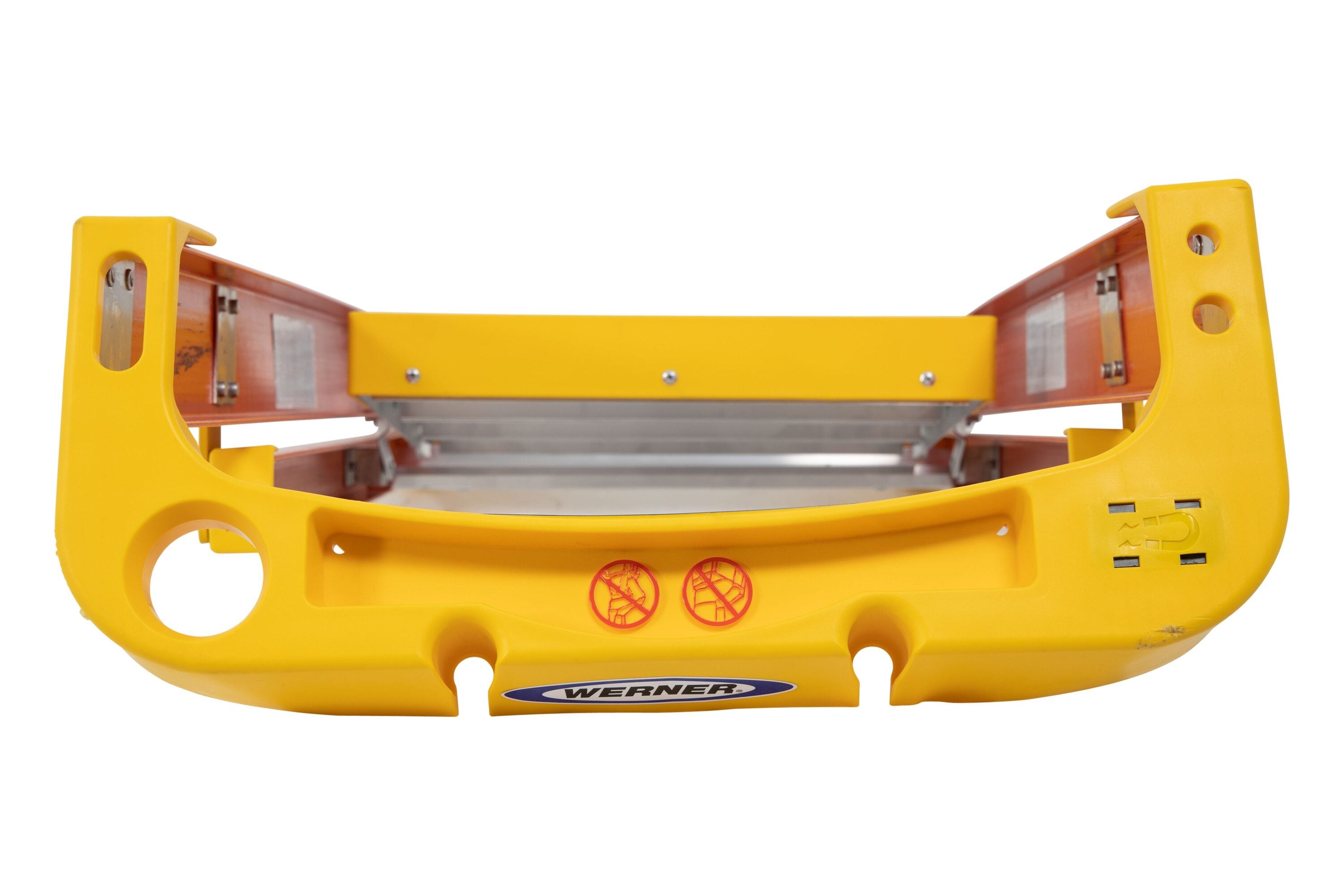 Escalera de plataforma PD6208 de fibra de vidrio de 11 pies (altura de alcance de 14 pies) Tipo 1A con capacidad de carga de 300 libras Werner.