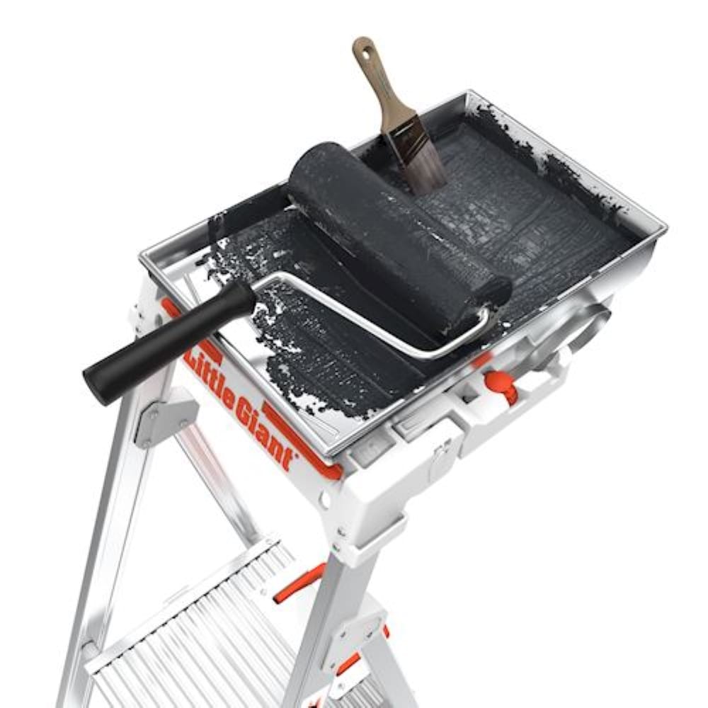 Escalerilla Little Giant Paint Pro de 5 pies (altura de alcance de 9.33 pies) de aluminio Tipo 1AA - Capacidad de carga de 375 lb. Escalera de plataforma 15165-001