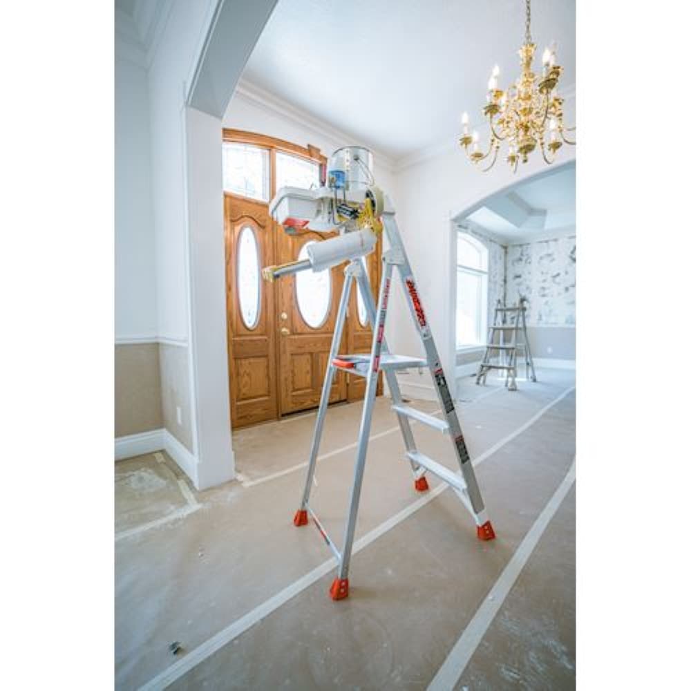 Escalerilla Little Giant Paint Pro de 5 pies (altura de alcance de 9.33 pies) de aluminio Tipo 1AA - Capacidad de carga de 375 lb. Escalera de plataforma 15165-001