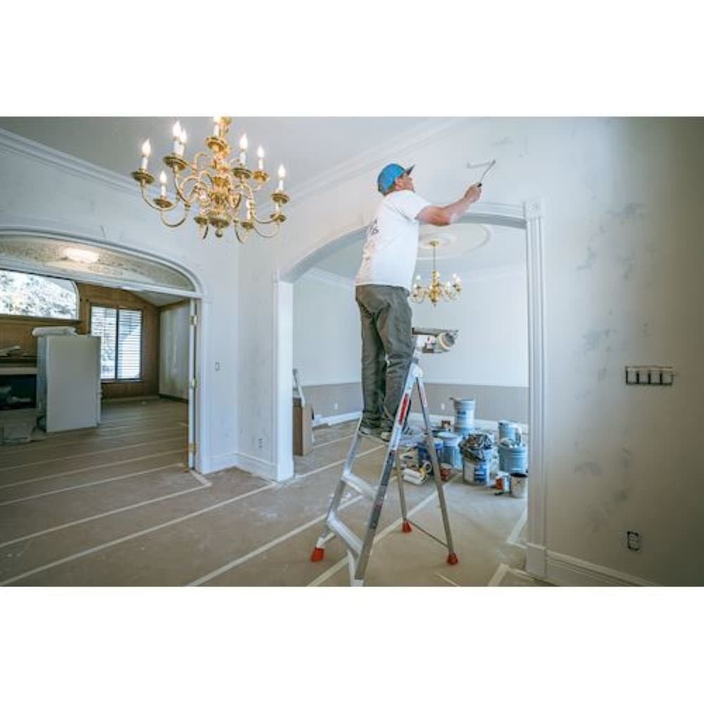 Escalerilla Little Giant Paint Pro de 5 pies (altura de alcance de 9.33 pies) de aluminio Tipo 1AA - Capacidad de carga de 375 lb. Escalera de plataforma 15165-001