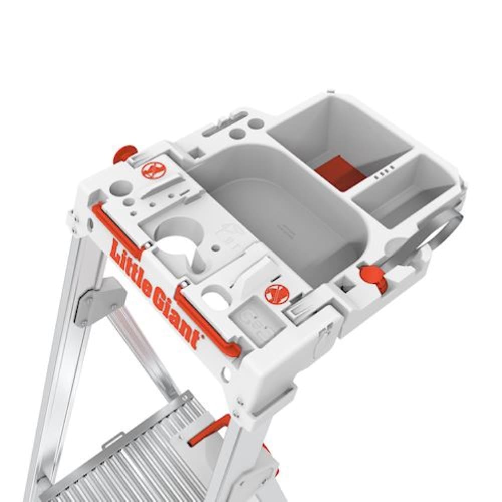 Escalerilla Little Giant Paint Pro de 5 pies (altura de alcance de 9.33 pies) de aluminio Tipo 1AA - Capacidad de carga de 375 lb. Escalera de plataforma 15165-001
