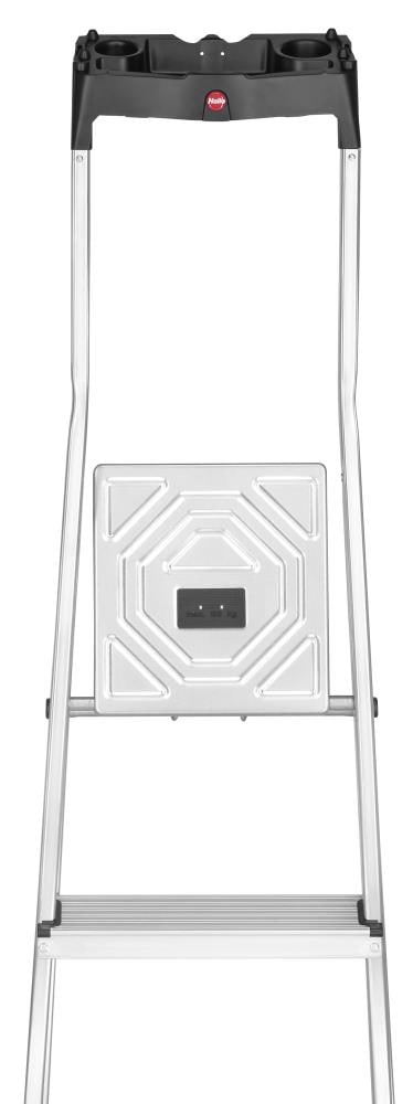 Escalera de plataforma de aluminio tipo 2 Hailo L60 de 6.03 pies (altura de alcance de 10.07 pies) con capacidad de carga de 225 libras (102 kilogramos) 9204010009