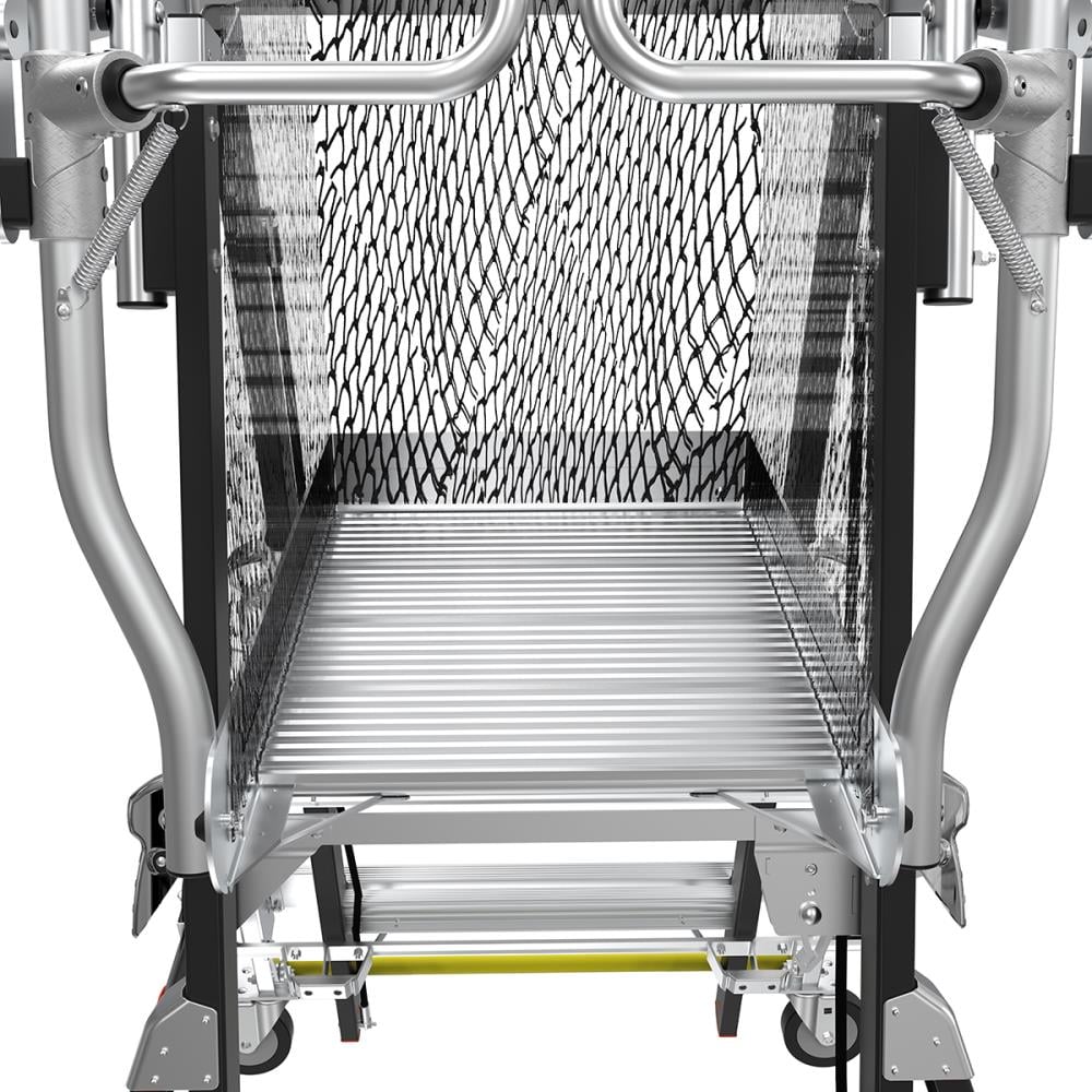Escalera de plataforma telescópica ajustable con jaula de seguridad, modelo M3, de 5 pies (altura de alcance de 11.5 pies), de fibra de vidrio Tipo 1AA con capacidad de carga de 375 lbs. - 18503-240
